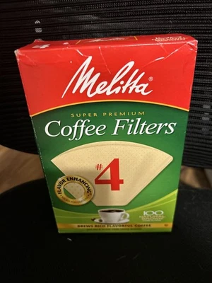 Melitta Super Premium No. 4 filtros de papel de café, 100 unidades (paquete de 1), marrón  Foto 1 de 4