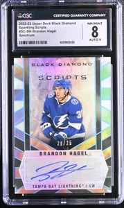 🏒 2022-23 Black Diamond Brandon Hagel Sparkling Scripts Spectrum /25 CGC 8/9 🏒 - Bild 1 von 2