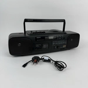 Reproductor de CD radio casete Sony CFD-50L de colección Boombox Ghettoblaster negro años 90 - Imagen 1 de 7