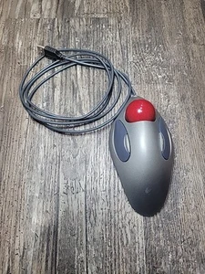 Logitech T-BC21 USB Optical Marble Mouse Trackball Ergonomic Wired Tested - Picture 1 of 3