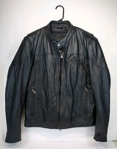 Harley Davidson Spoiler Black Leather Jacket w/ Liner 98016-10VM mens Medi - Picture 1 of 15