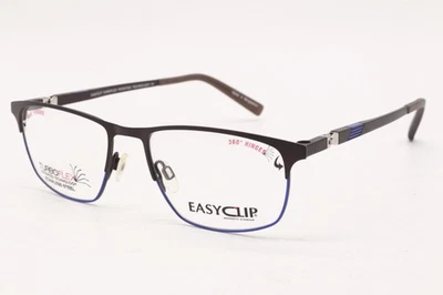 NUEVAS GAFAS EASYCLIP MOD EC467 MARRÓN AZUL AUTÉNTICO DISEÑADOR 52-17 Foto 1 de 4