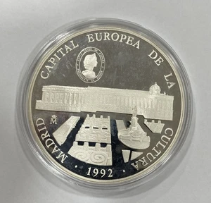 ESPAÑA AÑO 1992 25 ECU PLATA " MADRID CAPITAL EUROPEA DE LA CULTURA " - Foto 1 di 4