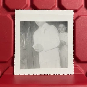Two Altar Boys During A Church Service 3 1/2 x 3 3/4 Photograph Vintage 1940s - Picture 1 of 2