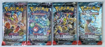 Pokémon (German) Stellar Crown Booster Pack Sealed -  ART  SET (Set Of 4) - Image 1 of 2