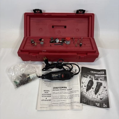 Sears Craftsman Variable Speed Rotary Tool Kit 572.610530 Bits And Case TESTED - Image 1 of 4