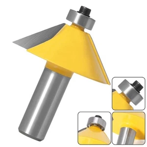 Chamfer Edging Router Bit 45 Degree Bevel Edging Chamfer Router Bit 12mm Shank - Picture 1 of 14