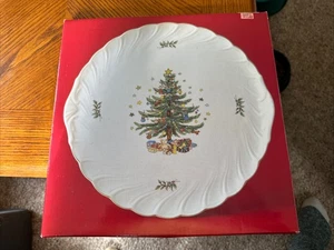 Nuovo Nikko Happy Holidays albero di Natale rotondo 12,25 pollici piatto festa/servizio - Foto 1 di 3