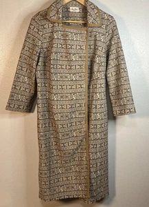 Vintage Textured Dress/Coat Beige Size Unknown See Measurements - Picture 1 of 7