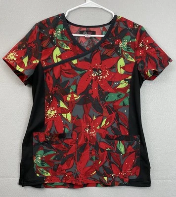 New Womans Koi Lite Sz Small Raquel Scrub Floral Print Top 385PR Multicolor - Image 1 of 4