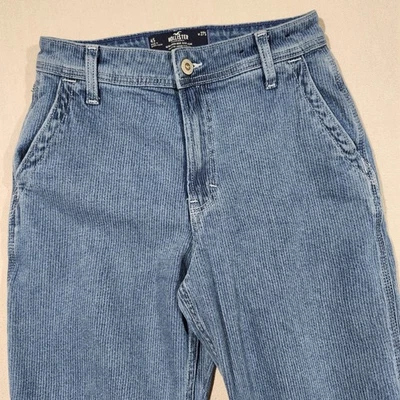 Pantalones de mezclilla Hollister tiro ultra alto papá para mujer talla 4 W27S vintage años 90 rayas elásticas Foto 1 de 4