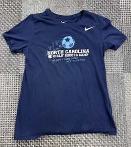 Nike T-Shirt M North Carolina Mädchen Fußball Camp UNC Team Tee Navy Baumwolle - Bild 1 von 12