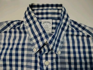 Camisa Polo Brooks Brothers 1818 Regent Abotonada Manga Corta Azul Cuadros Para Hombre S - Imagen 1 de 9