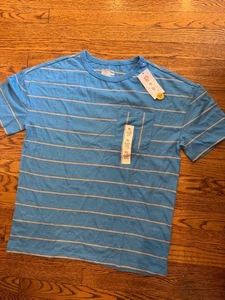Goodfellow Blue Striped T Shirt Mens Size XL New with Pocket - Foto 1 di 6