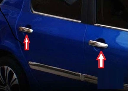 set cover in acciaio cromo cromate  coprimaniglie  PEUGEOT 307  - Immagine 1 di 1