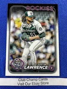 2024 #259 Justin Lawrence Topps Serie 1 Béisbol Rockies - Imagen 1 de 2