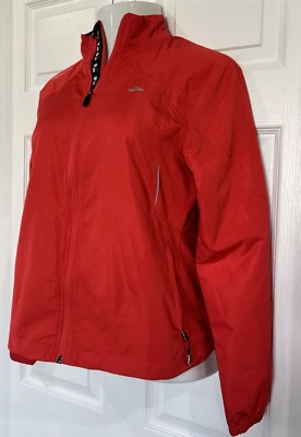 Brooks Red Running Jacket Women's M Reflective Akron Marathon 2010 Roadrunner - Image 1 of 4