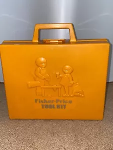 Vtg 1977 FISHER PRICE TOOL KIT CASE ONLY Orange Plastic Box 924 Empty No Tools - Picture 1 of 8