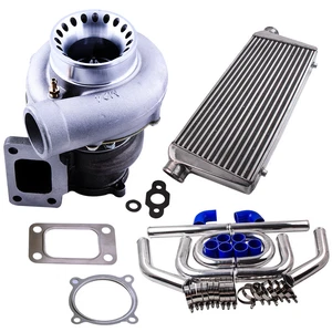GT3582 GT35 Turbo Turbocharger T3 A/R .63 & 64mm Pipe Kits & Intercooler - Picture 1 of 12