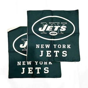 NFL Team Logo New York Jets Throw Pillow Case 18"x18" Set of 2 - New - Picture 1 of 2