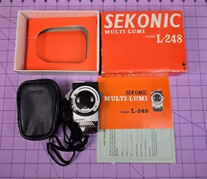 Vintage Sekonic Multi Lumi Model L-248 Exposure Light Tested w/ Case, box Japan - Picture 1 of 6