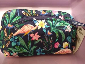 Vera Bradley Medium Cosmetic Bag In Flamingo Garden - Picture 1 of 4