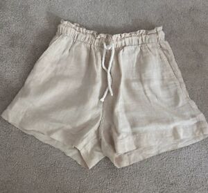 H&M Oatmeal Summer Linen Shorts, Small