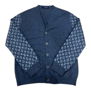 Louis Vuitton Monogram Wool Cashmere Cardigan Gray XL Japan Exclusive - Picture 1 of 12