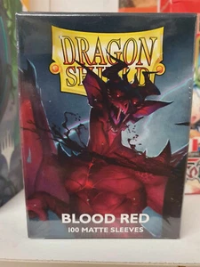 DRAGON SHIELD 100 STANDARD MATTE - BLOOD RED - sleeves MTG LORCANA POKEMON - Picture 1 of 1