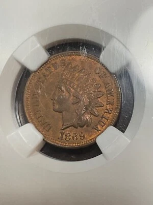 NGC MS63RB 1869 INDIAN HEAD CENT NICE RED BROWN SCARCE DATE - Image 1 of 3