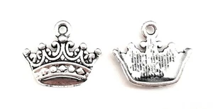 30 ciondoli antichi argento principessa corona ciondoli per fare gioielli *venditore USA* - Foto 1 di 10