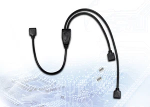 Inter-Tech RGB-Verteiler 2-fach, Y-Kabel schwarz, 48cm - Afbeelding 1 van 1