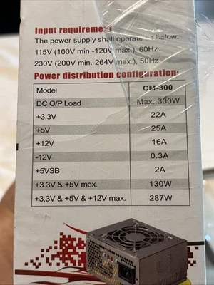  80 mm Micro ATX Power Supply CM -Series - Image 1 of 4
