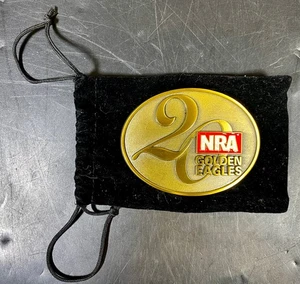 NRA National Rifle Association Golden Eagles 20 Belt Buckle in Pouch - Picture 1 of 5