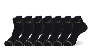Mizuno Cushion Ankle Socks 7 Pairs Unisex Sports Training Casual Sock Black NWT - Picture 1 of 1