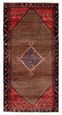 Alfombra de lana oriental anudada a mano vintage marrón tradicional de 4'8" x 9'4" Foto 1 de 4