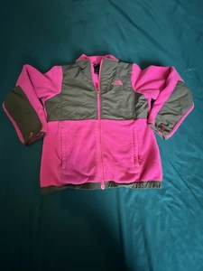 The North Face Jacket Girls Large 14/16 Pink Black Full Zip Fleece Classic - Picture 1 of 12