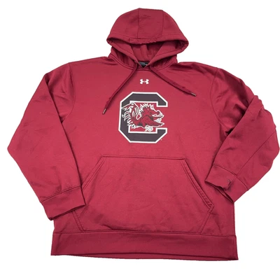 South Carolina Gamecocks Hoodie Men Large Red Under Armour Sweatshirt Loose * - Image 1 of 4