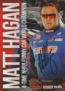 2025 Matt Hagan signierte Holley Dodge lustiges Auto SEMA Show Blankback Heldenkarte - Bild 1 von 1