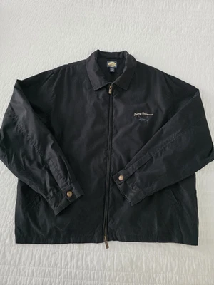 Vintage Tommy Bahama Black Harrington Waxed Bomber Jacket Men’s Large Lined - Image 1 of 4