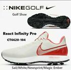 CHAUSSURES DE GOLF HOMME NIKE REACT INFINITY PRO '20 CT6620-104 VOILE BLANC ORANGE TAILLE 8