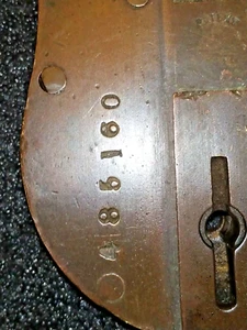 VINTAGE ENGLISH PATENT LONDON BRASS PAD LOCK ORIGINAL KEY LOOK LIKE CHUBB SIZE - Picture 1 of 11