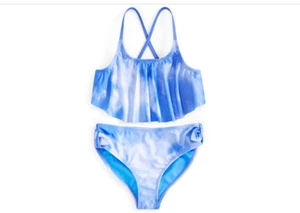 NEW W TAGS BREAKING WAVES Big Girls 2-Pc. Flounce Bikini Swimsuit Size 10 - Picture 1 of 1