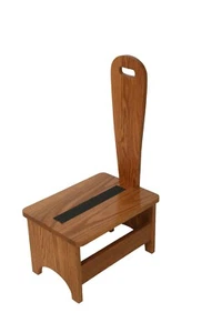 GOLDEN OAK STAINED SAFETY STEP - 16"X12"X29" High-10" step up- Solid Oak Wood - Picture 1 of 10