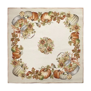 Centrotavola autunnale zucca in gobelin decoro Halloween 93x93cm 6951 - Imagen 1 de 4