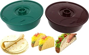2-Pack Microwave Tortilla Warmers 8.5" – BPA-Free Insulated Keepers – Red & Gree - Picture 1 of 8