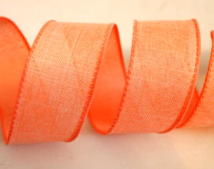 5 yards Orange 1 1/2" Wired Ribbon Easter Spring Summer 5 yds - Picture 1 of 1