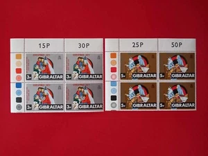 Gibraltar 1971 Christmas MNH - Scott #281-82, Complete Set - blocks of 4 - Picture 1 of 1
