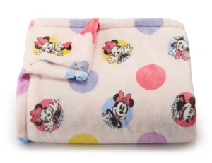 Minnie Mouse Polka Dot SuperSoft Plush Throw Blanket 5' x 6 ft The Big One BL12 - Picture 1 of 5