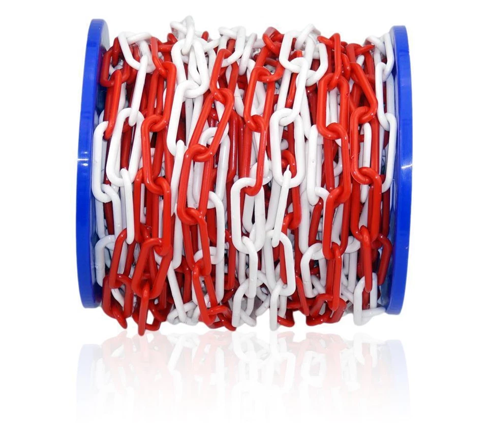 DÖRNER + HELMER GMBH Kunststoff-Absperrkette 8 mm rot/weiss 12,5 m Parkplatzsperre Plastikkette Kette